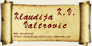 Klaudija Valtrović vizit kartica